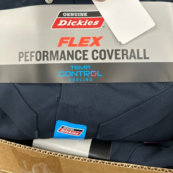 Dickies Men's Navy Blue Workwear Flex Performance Temp Cooling Coverall Overalls - Picture 3 of 5